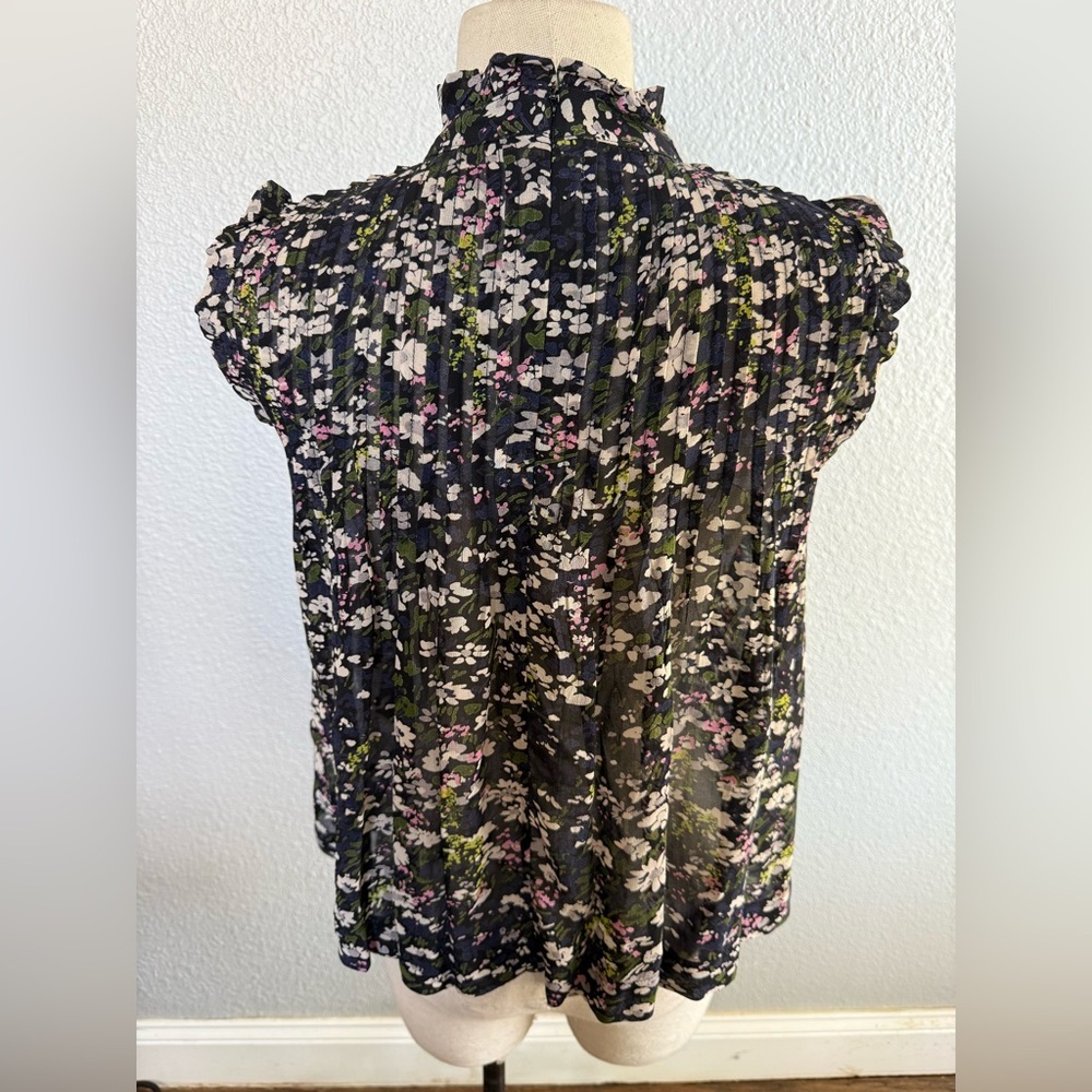 Ganni‎ Georgette Sleeveless Floral Blouse FR Size 34 - Picture 4 of 5
